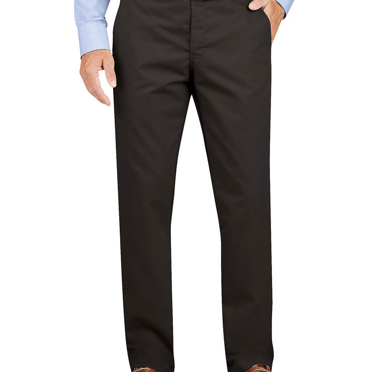 Regular Fit Tapered Leg Flat Front Khaki Pants - Rinsed Black (RBK) image number 1
