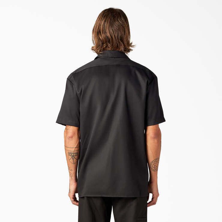 FLEX Relaxed Fit Short Sleeve Work Shirt - Black (BK) image number 2