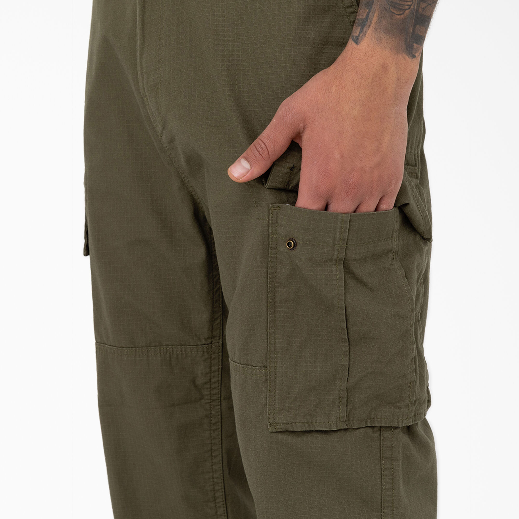 【BAON】Denton Banding Bermuda Cargo Pants Eddie Bauer Men's Cargo Pants Tan 42x30 Double Knee Workwear