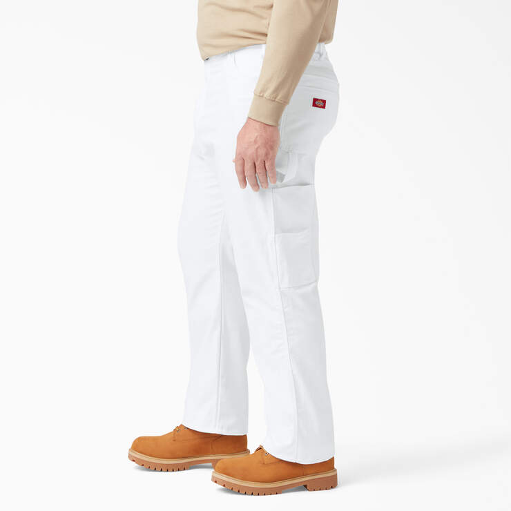 Relaxed Fit Straight Leg Painter's Pants - White (WH) image number 6