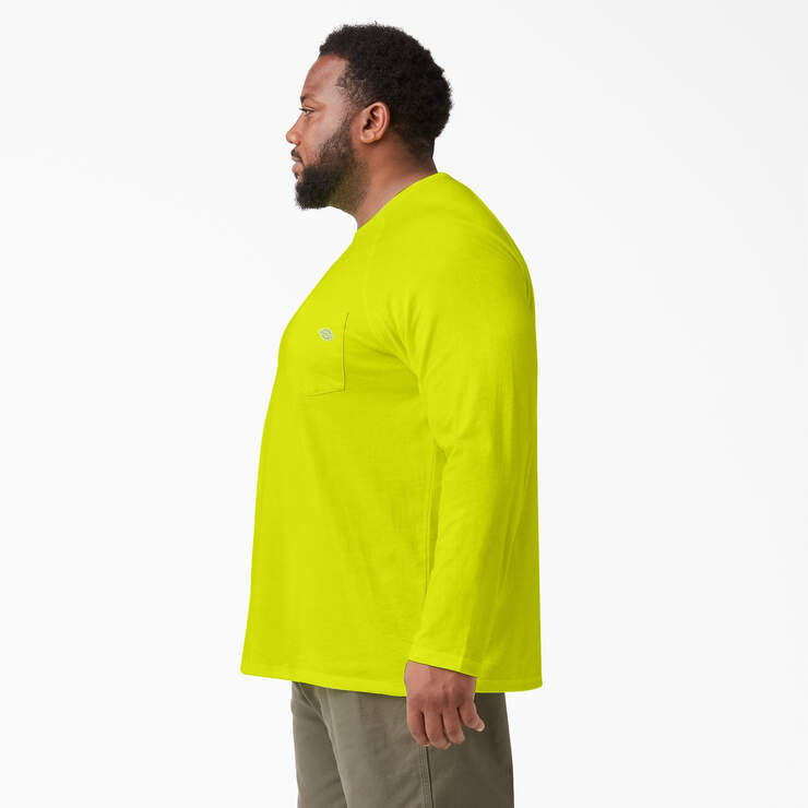 Cooling Long Sleeve Pocket T-Shirt - Bright Yellow (BWD) image number 6
