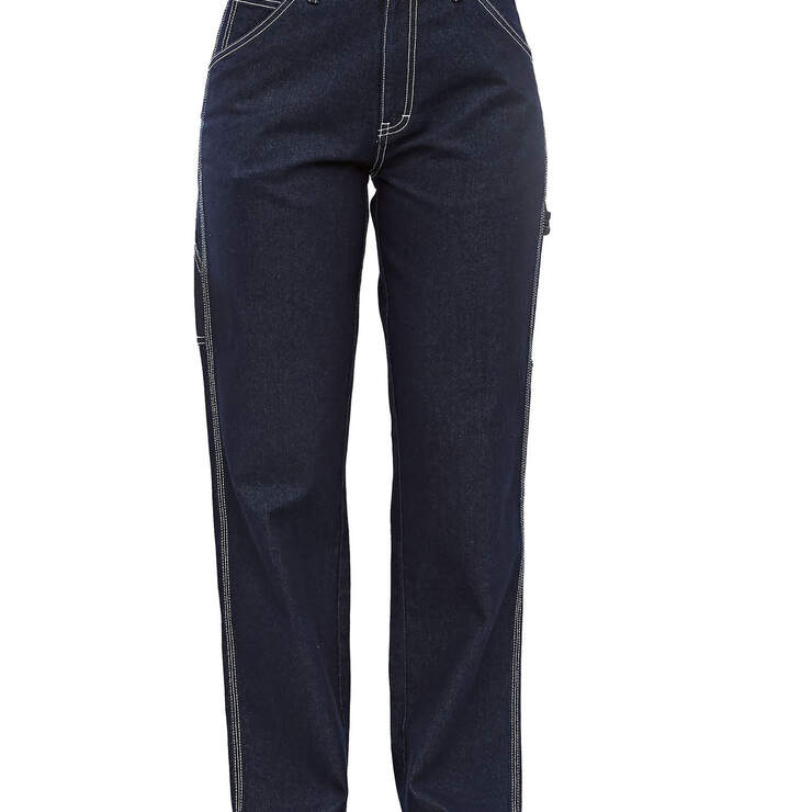 Dickies Girl Juniors' Relaxed Fit Carpenter Jeans - Dark Denim Wash (DDW) image number 1