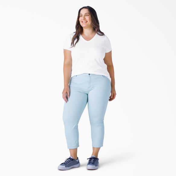 Women&#39;s Plus Short Sleeve V-Neck T-Shirt - White &#40;WH&#41;