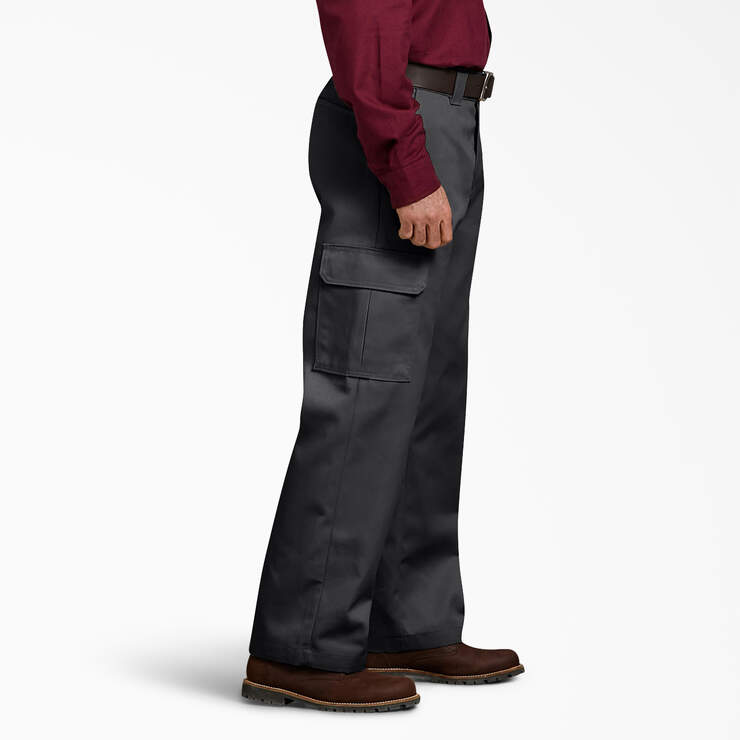 Black Pleated Polyester And Cotton Canvas Cargo Pants – MODES