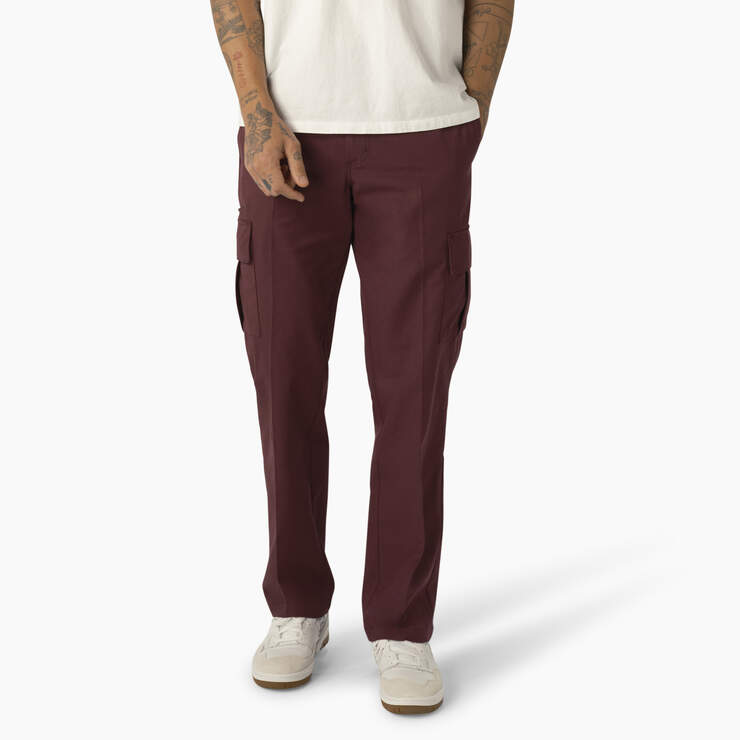 Regular Fit Cargo Pants - Wine w/ Contrast Stitching (CSW) image number 4