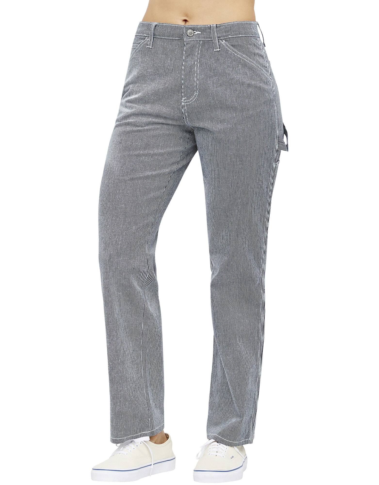 Dickies Girl Juniors Hickory Stripe Relaxed Fit Carpenter Pants