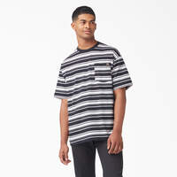 Relaxed Fit Striped Pocket T-Shirt - Black Variegated Stripe (BSA)
