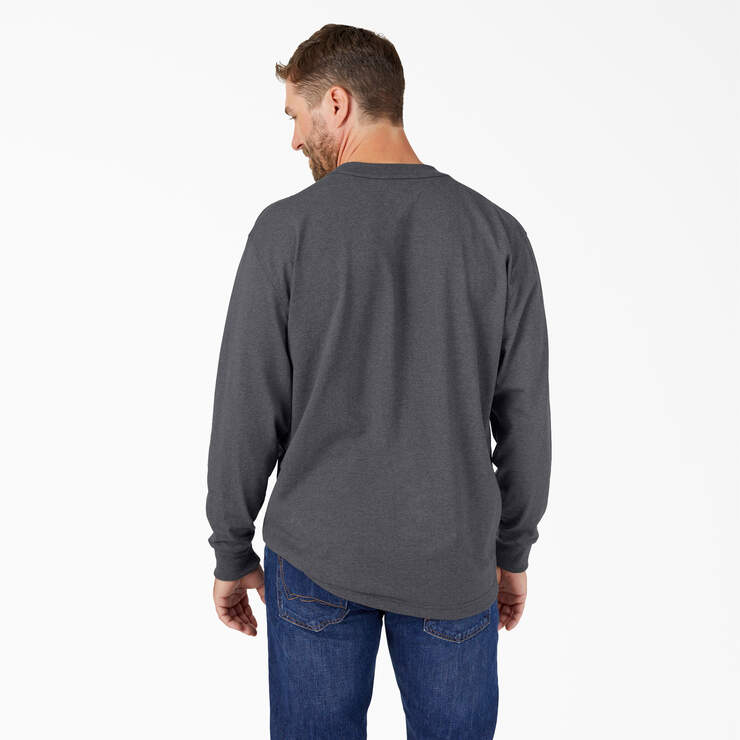 Heavyweight Heathered Long Sleeve Pocket T-Shirt - Charcoal Gray Heather (CGH) image number 2