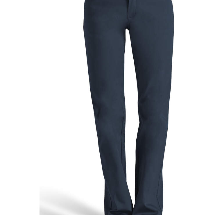 Dickies Girl Juniors' College 4-Pocket Bootcut Pants - Navy Blue (NVY) image number 1