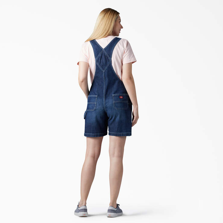 Women's Relaxed Fit Bib Shortalls, 7" - Archive Wash (ACV) image number 2