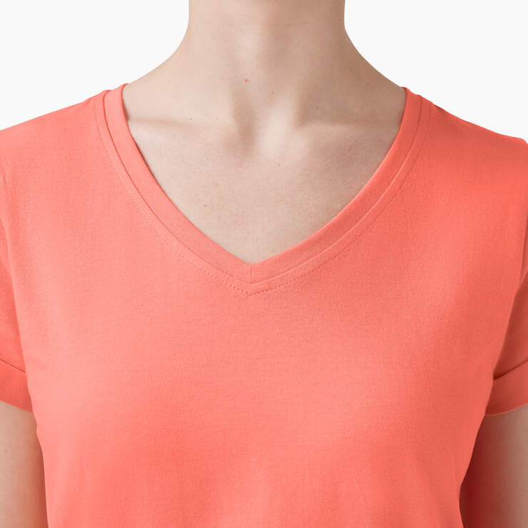 Women’s V-Neck T-Shirt - Coral Fusion (OO) image number 7