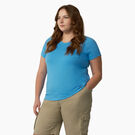 Women&#39;s Plus Cooling Short Sleeve Pocket T-Shirt - Azure Blue &#40;AB2&#41;