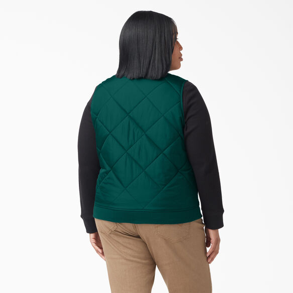 Women&rsquo;s Plus Quilted Vest - Forest Green &#40;FT&#41;