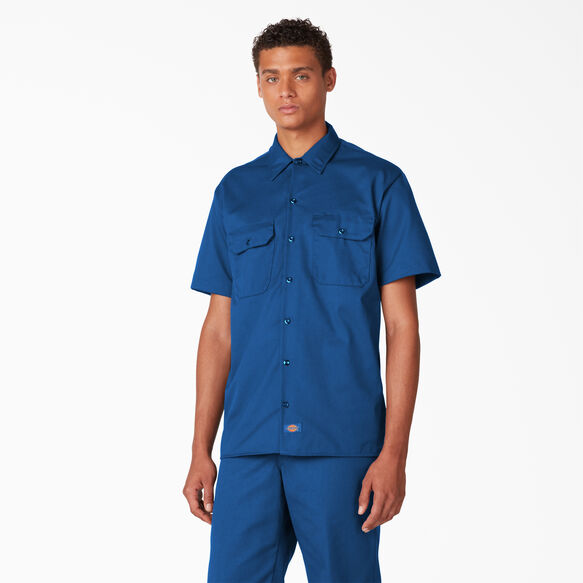 Short Sleeve Work Shirt , Royal Blue L | Mens Shirts | Dickies