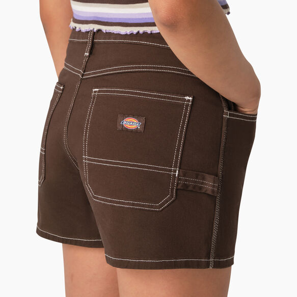 Women&#39;s High Waisted Carpenter Shorts, 3&quot; - Chocolate Brown &#40;CB&#41;