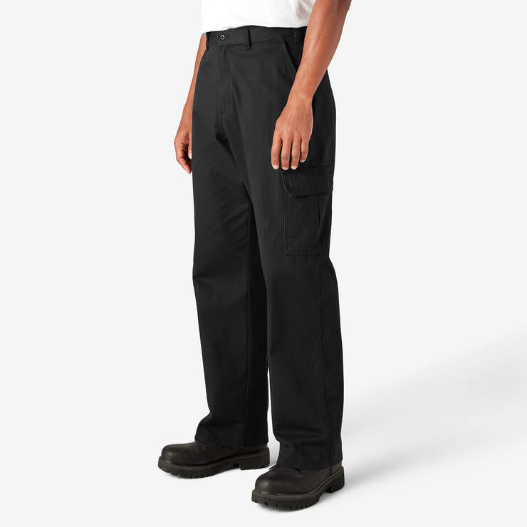Loose Fit Cargo Pants - Rinsed Black (RBK) image number 3
