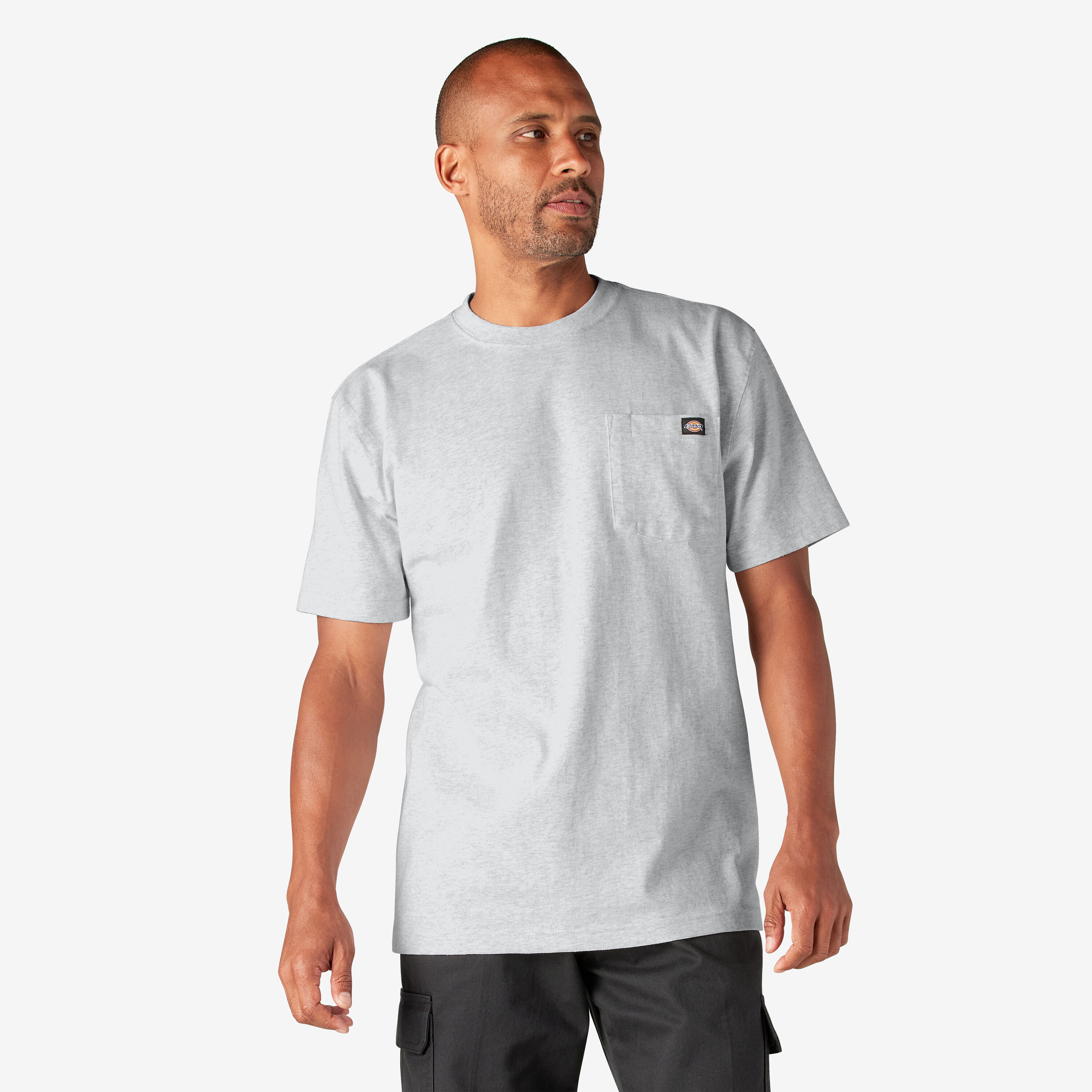 M Dickies Mens Northwood Polycotton Short Sleeve Crew Neck T Shirt Grey Melange Chest 38-40 inch