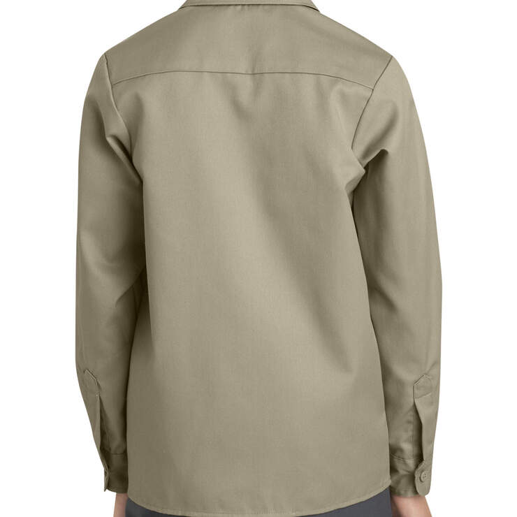 Boys' Twill Long Sleeve Shirt, 8-20 - Khaki (KH) image number 2