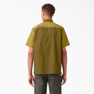 Twill Button-Up Short Sleeve Work Shirt - Rinsed Military/Moss Green &#40;R2G&#41;
