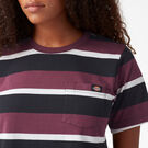 Women&#39;s Striped Cropped T-Shirt - Wine Collegiate Stripe &#40;WSG&#41;