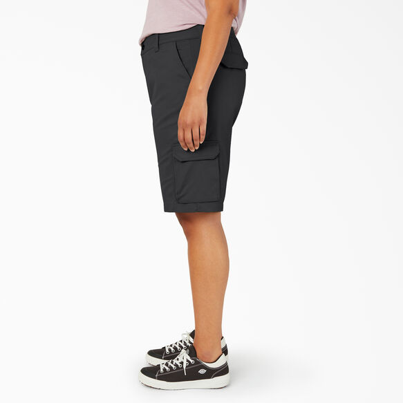 Women&#39;s Plus Relaxed Fit Cargo Shorts, 11&quot; - Black &#40;BK&#41;