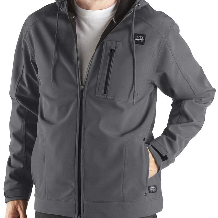 Performance Softshell Hooded Jacket - Charcoal Gray (CH) image number 1