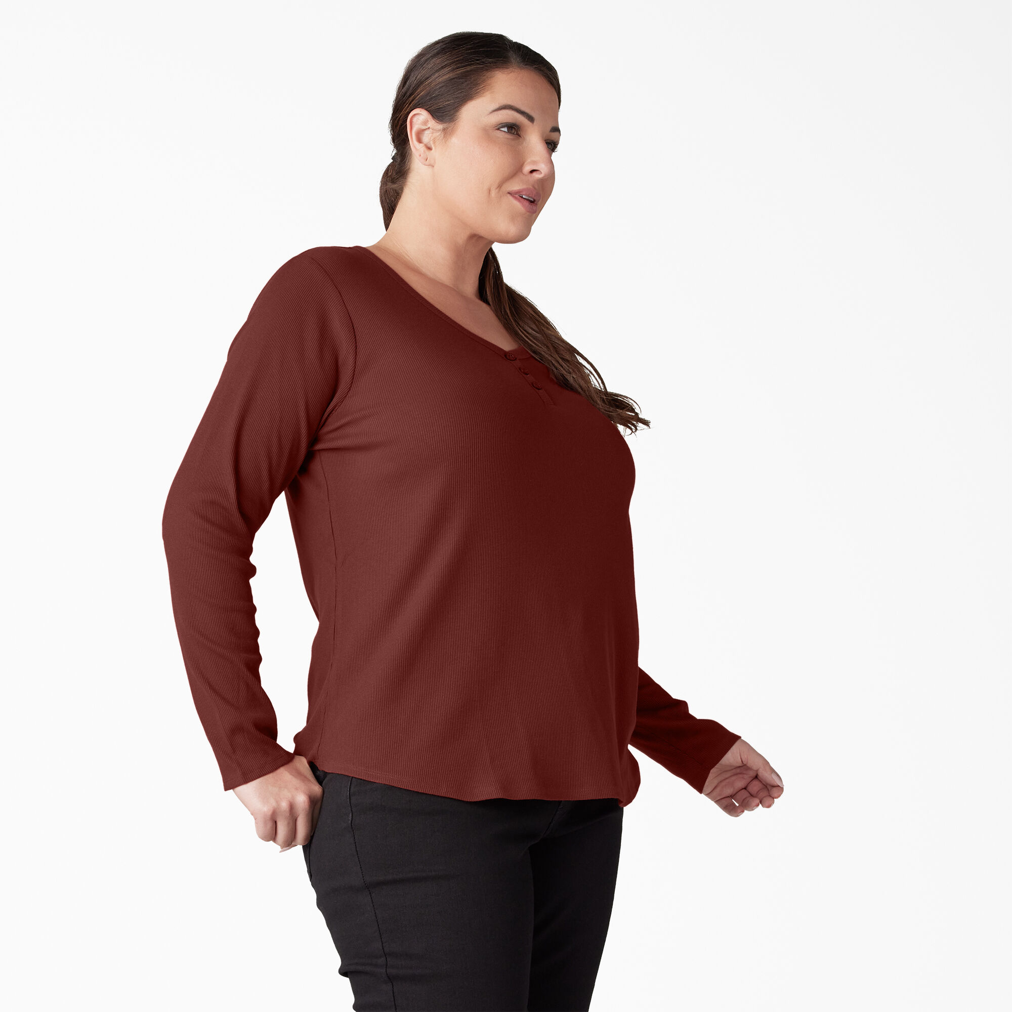 Women's plus size top long sleeve shirts