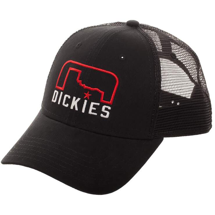 Dickies Black Texas Adjustable Meshback Cap - Black (BK) image number 3