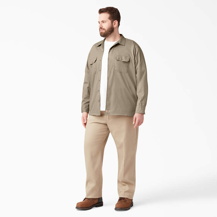 FLEX Relaxed Fit Long Sleeve Work Shirt - Desert Sand (DS) image number 8