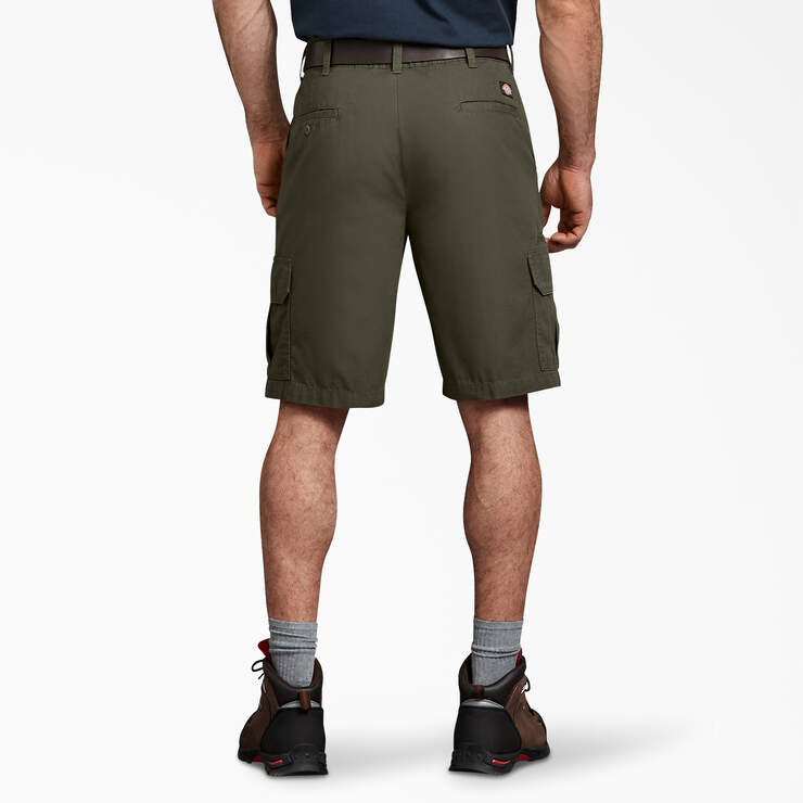 Relaxed Fit Ripstop Cargo Shorts, 11" - Rinsed Moss Green (RMS) image number 2