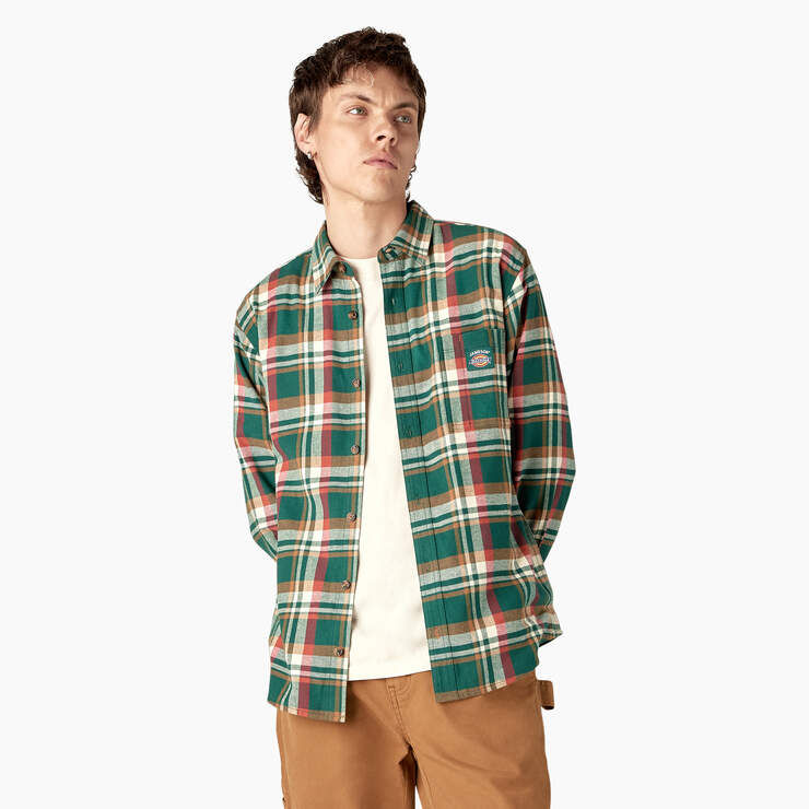 Dickies x Jameson Flannel Shirt - Jameson Green Plaid (A2Z) image number 1