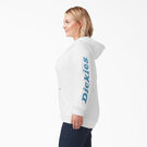 Women&#39;s Plus Heavyweight Logo Sleeve Pullover - White/Vallarta Blue &#40;W2V&#41;