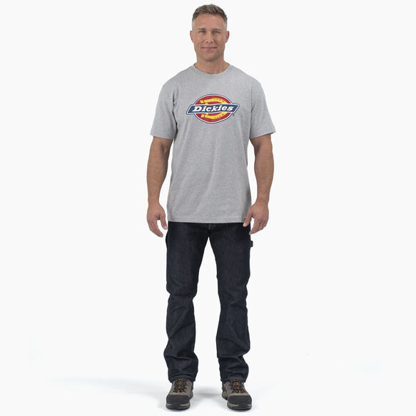 Short Sleeve Tri-Color Logo Graphic T-Shirt - Heather Gray &#40;HG&#41;