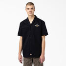 Fort Lewis Embroidered Short Sleeve Work Shirt - Black &#40;BK&#41;