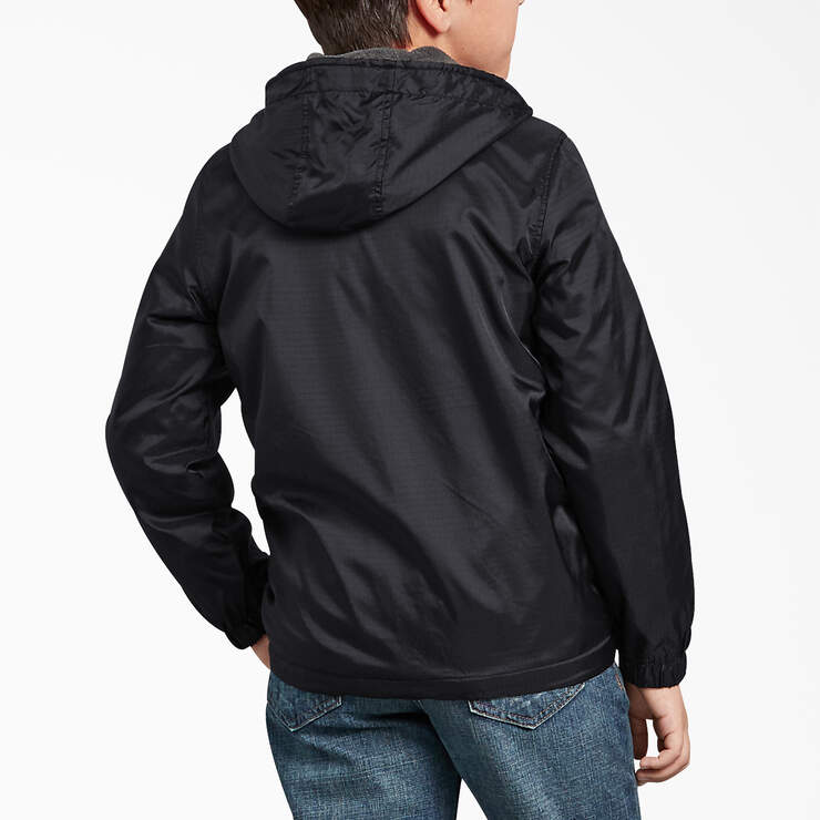 Kids' Fleece Lined Jacket, 8-20 - Black (BK) image number 2