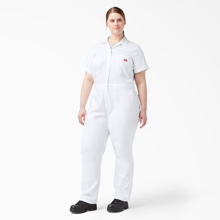 Women&#39;s Plus FLEX Cooling Temp-iQ&reg; Short Sleeve Coveralls - White &#40;WH&#41;