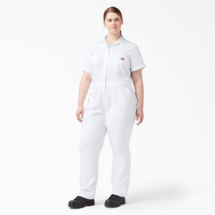 Women's Plus FLEX Cooling Short Sleeve Coveralls - White (WH) image number 1