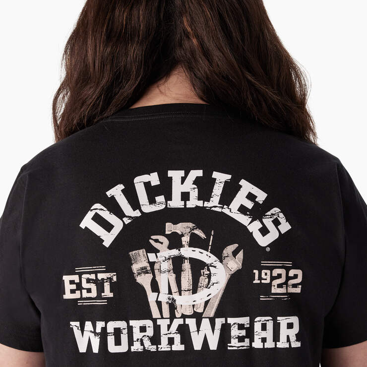 Women's Plus Heavyweight Workwear Graphic T-Shirt - Black (KBK) image number 7