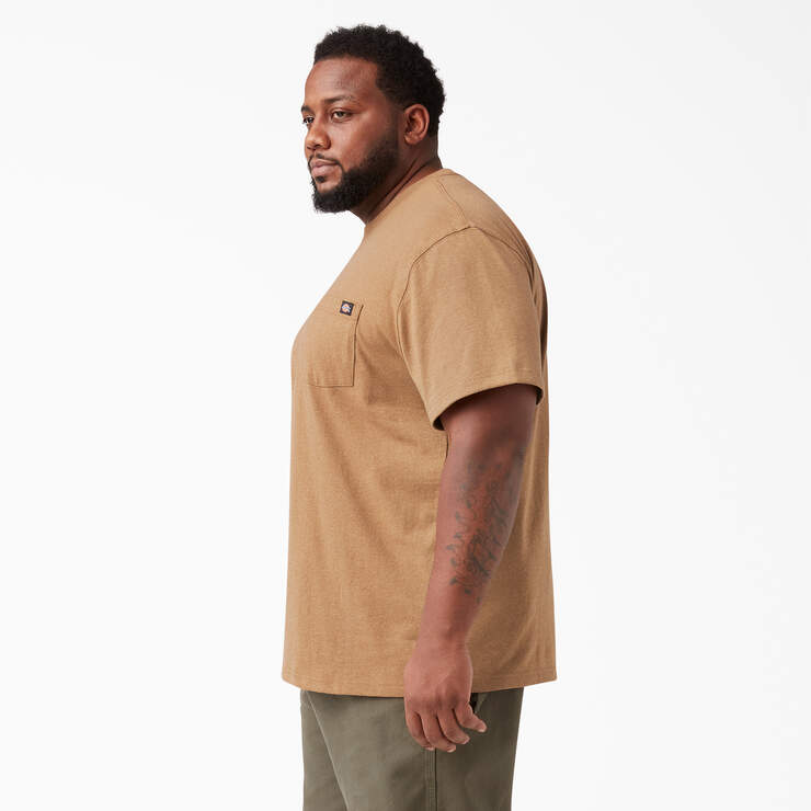 Heavyweight Heathered Short Sleeve Pocket T-Shirt - Brown Duck Heather (BDH) image number 6
