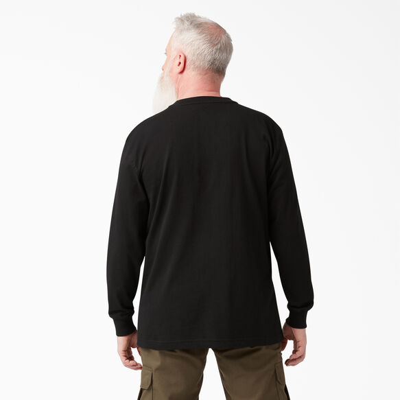Heavyweight Long Sleeve Henley T-Shirt - Black &#40;BK&#41;