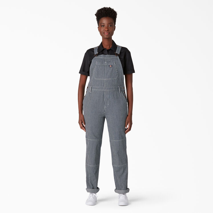 Women&#39;s Hickory Stripe Double Knee Bib Overalls - Rinsed Hickory Stripe &#40;RHS&#41;