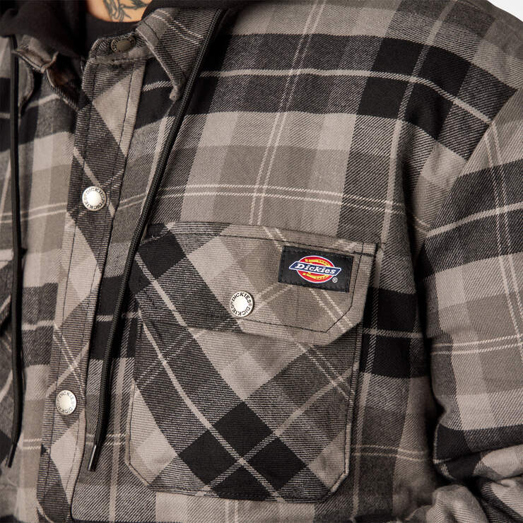 Flannel Hooded Shirt Jacket - Slate Graphite Plaid (SGP) image number 7