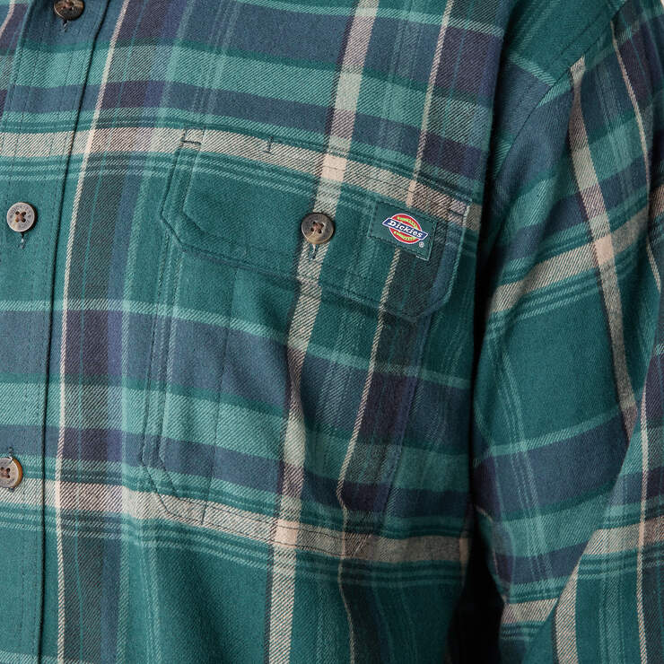 FLEX Long Sleeve Flannel Shirt - Forest Green/Multi Plaid (A2J) image number 8
