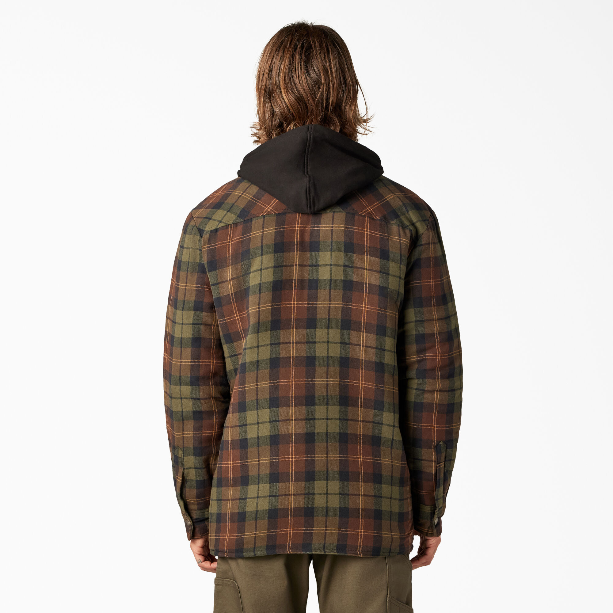 green hooded shirt