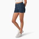 Women&#39;s High Waisted Denim Carpenter Shorts, 3&quot; - Stonewashed Indigo Blue &#40;SNB&#41;