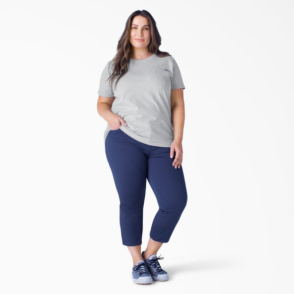 Women&#39;s Plus Short Sleeve Heavyweight T-Shirt - Heather Gray &#40;HG&#41;