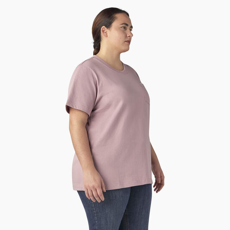 Women's Plus Heavyweight Short Sleeve Pocket T-Shirt - Lilac (LC) image number 4