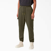 Relaxed Fit Fleece Cargo Sweatpants - Military Green (ML)