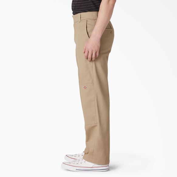 Flat Front Double Knee Pants - Khaki &#40;KH&#41;