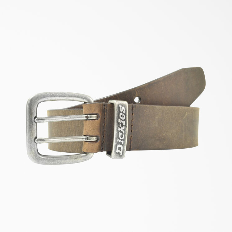 Leather Double Prong Buckle Belt - Tan &#40;BR&#41;